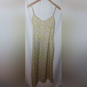 ZARA Floral A-Line Dress - Green and Purple